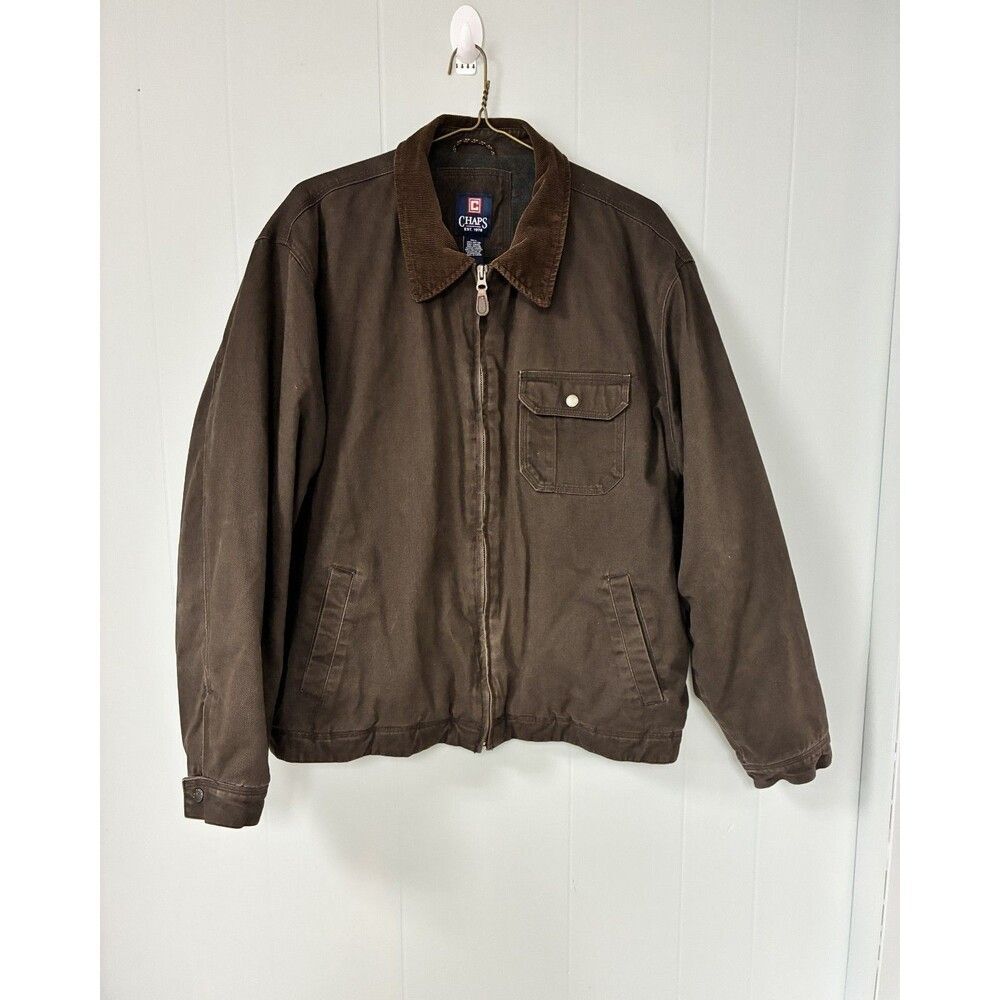 Men's CHAPS Ralph Lauren XL  Chore Coat/ Duty Coat Sz XL Corduroy Collar Pockets